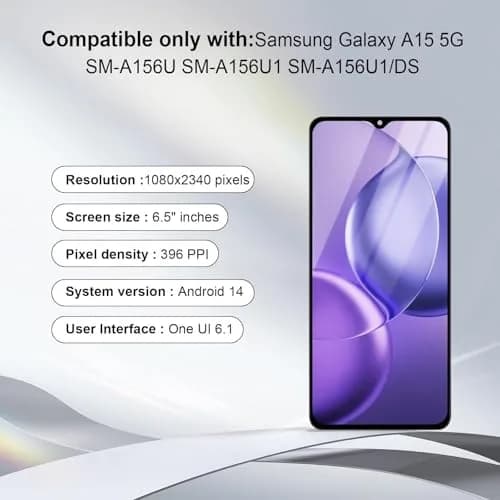 SIMDOG Samsung Galaxy A15 5G Screen Replacement SM-A156U with Frame 16.3 cm (6.4 inch) | Full Assembly LCD Display thumbnail 2