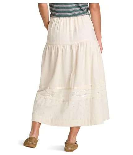 Toad&Co Women's Airscape Midi Skirt Salt Dobby Large | Breathable Organic Cotton thumbnail 2