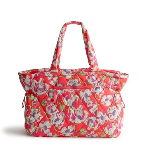 Vera Bradley Featherweight Knollton Travel Tote Bag Swirling Poppies | Lightweight, Spacious, Perfect for Travel thumbnail 1