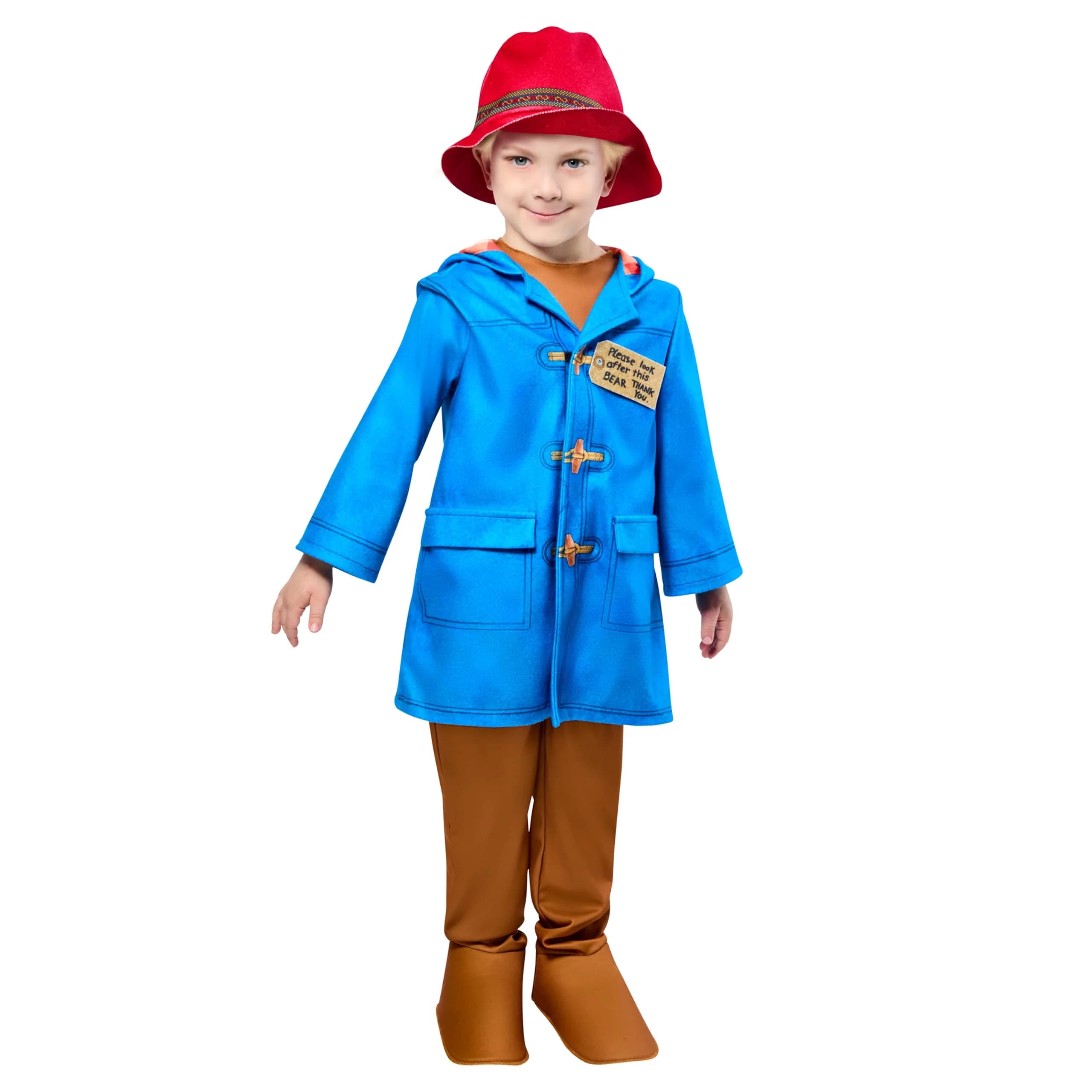 Rubies Paddington Bear Costume for Toddlers, Boy's 4T (100% Polyester) — Blue, Red, Brown