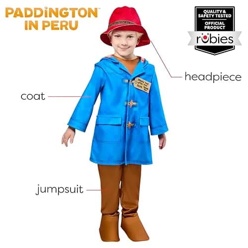Rubies Paddington Bear Costume for Toddlers, Boy's 4T (100% Polyester) thumbnail 2