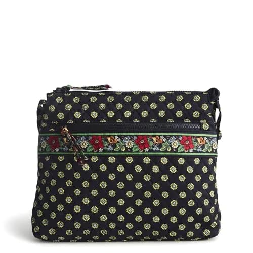 Vera Bradley Women's Premium Cotton Original Zip Hipster Crossbody, Vibrant Black | Stylish & Durable thumbnail 5