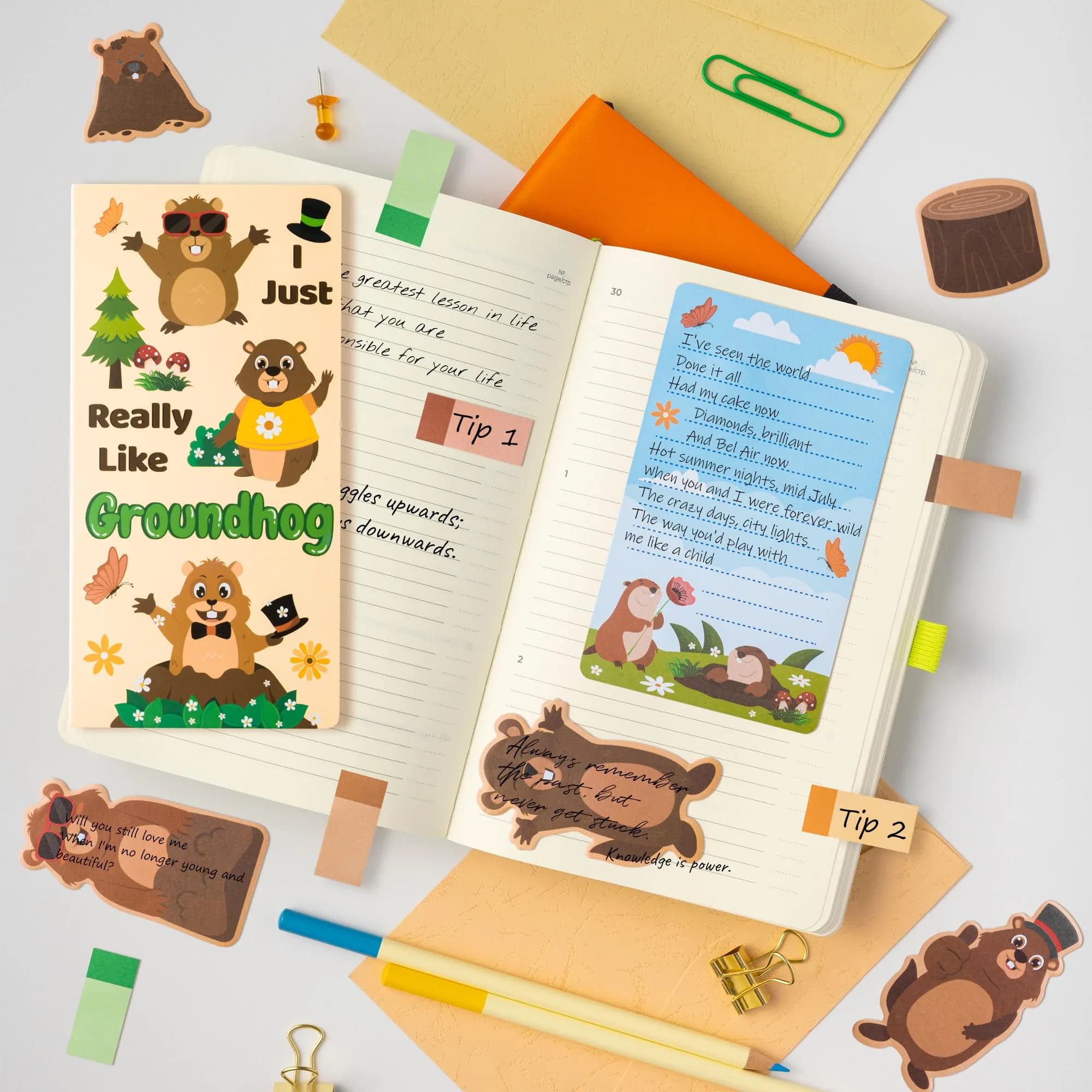 Xqumoi Groundhog Sticky Notes Set | Cute Animal Self-Stick Note Pads Bundle for Back to School - view 5