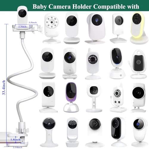 Derebir Baby Monitor Mount Stand Holder with 1/4" Thread for VTech & Leapfrog Cameras | 33.45" Flexible Gooseneck thumbnail 4