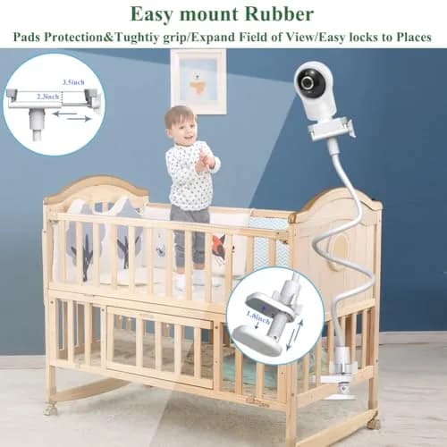 Derebir Baby Monitor Mount Stand Holder with 1/4" Thread for VTech & Leapfrog Cameras | 33.45" Flexible Gooseneck thumbnail 6