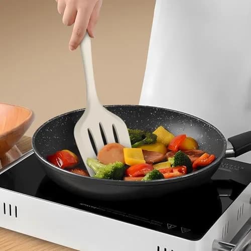 AOTHOD Silicone Cooking Utensils Set - 446°F Heat Resistant Kitchen Gadgets, Spatula, Spoon, Dishwasher Safe (Cream White) thumbnail 7