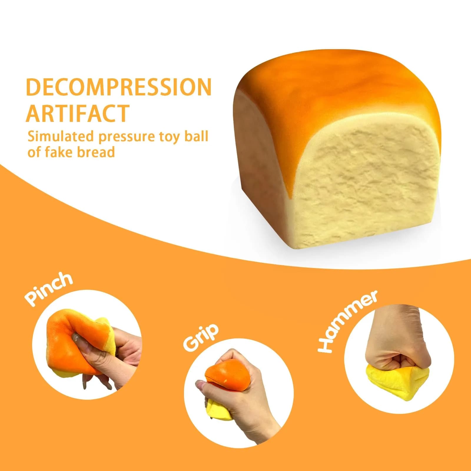 Generic Butter Slow Rising Squishy Toy 5.99 cm (2.36 in) | Non-Toxic PU Stress Ball - view 5