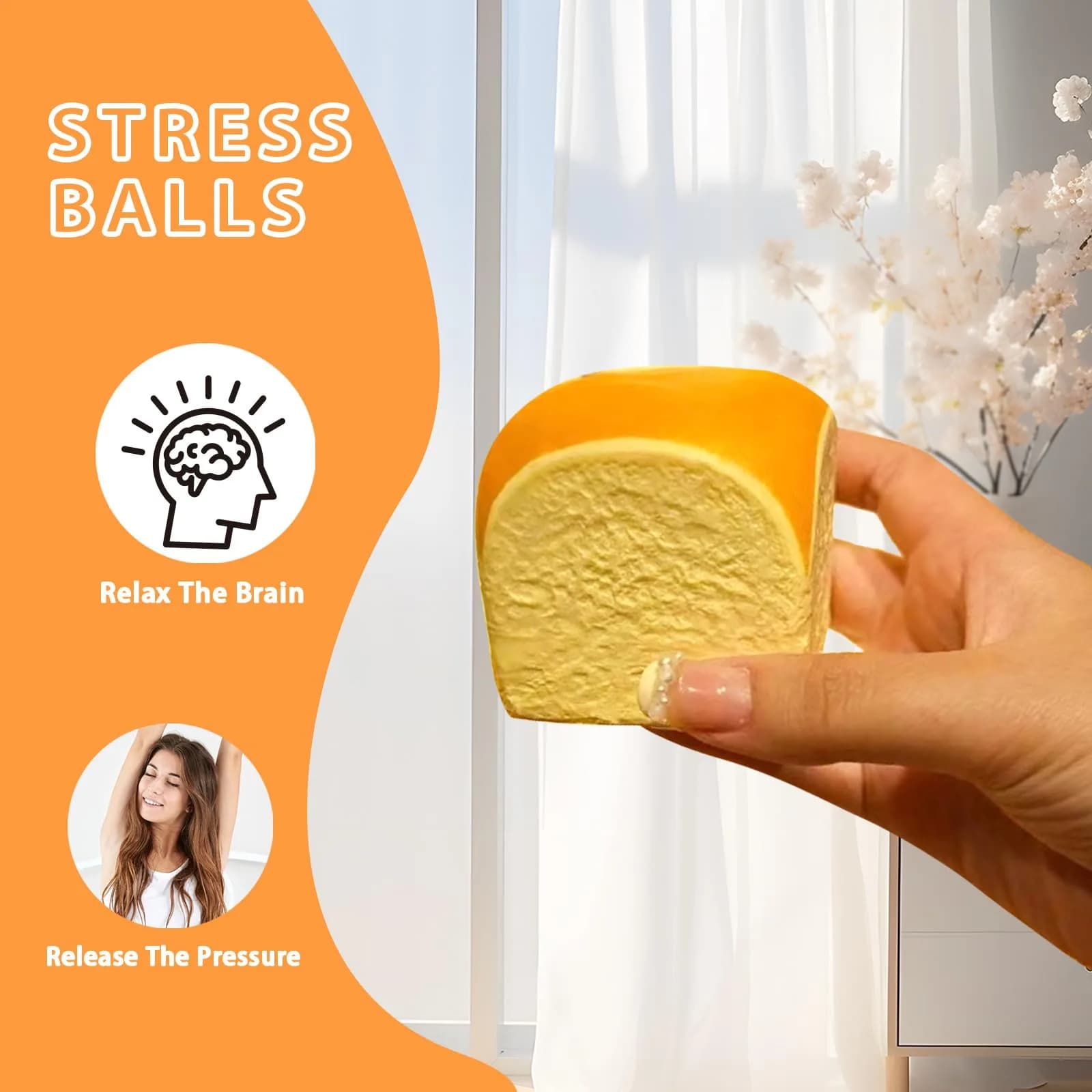 Generic Butter Slow Rising Squishy Toy 5.99 cm (2.36 in) | Non-Toxic PU Stress Ball - view 3