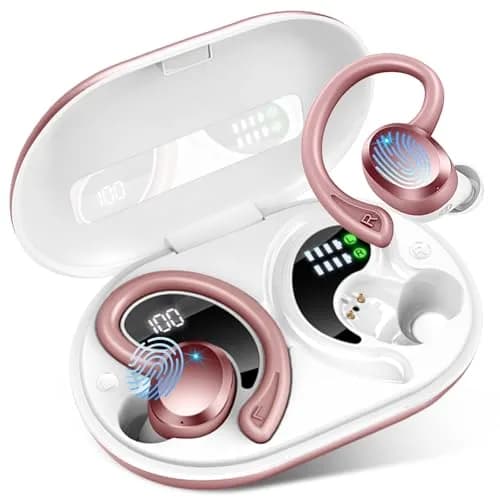Rulefiss Wireless Earbuds Sport, Bluetooth 5.4 Headphones with Earhook, 56Hrs Playtime, IPX7 Waterproof | Hi-Fi Stereo Sound thumbnail 1