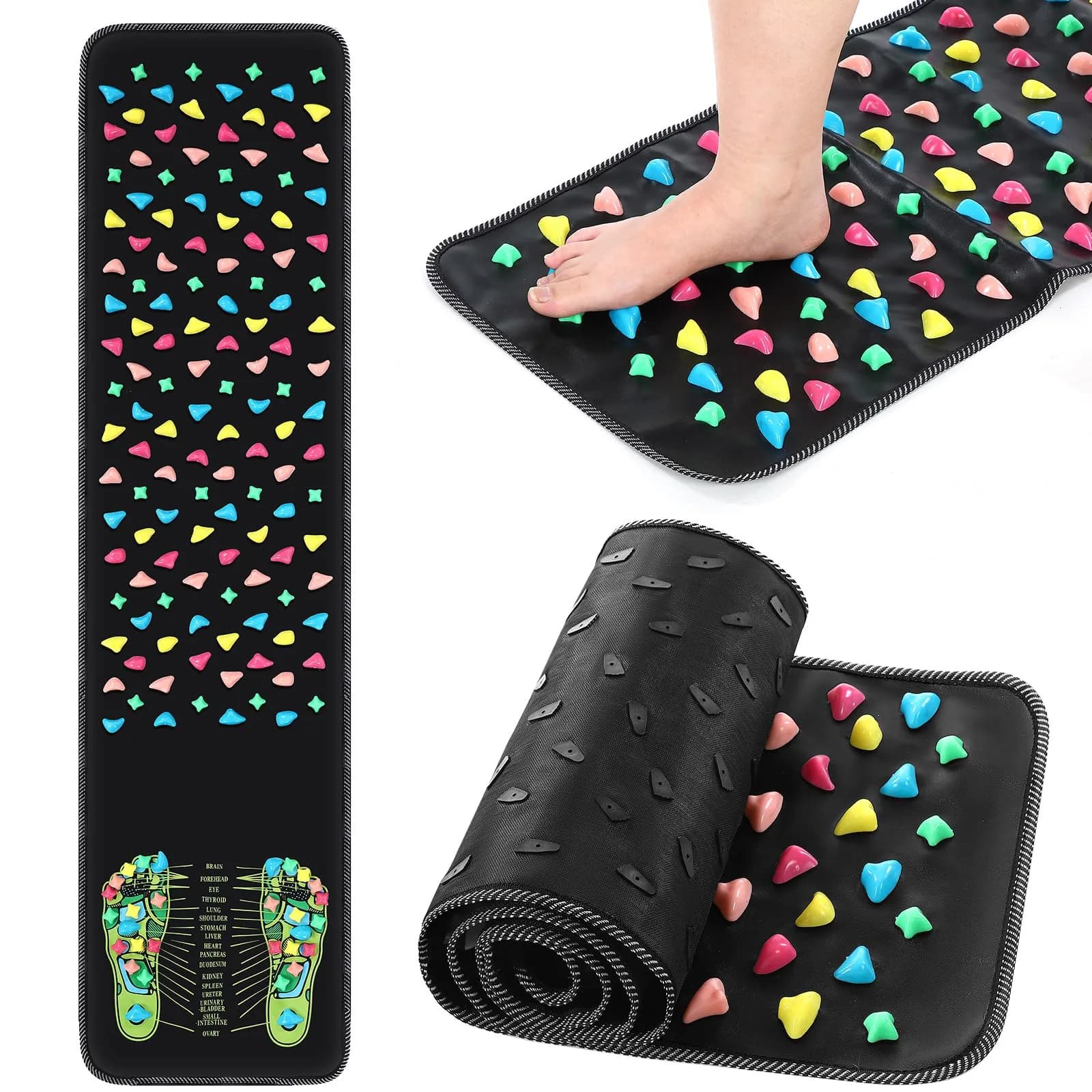 BBTO Foot Massage Mat Reflexology Walk Stone Road 140 cm (55.12 Inches) | Acupressure Foot Massage Mat for Office Workers