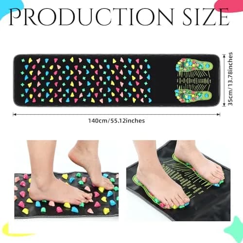 BBTO Foot Massage Mat Reflexology Walk Stone Road 140 cm (55.12 Inches) | Acupressure Foot Massage Mat for Office Workers thumbnail 2