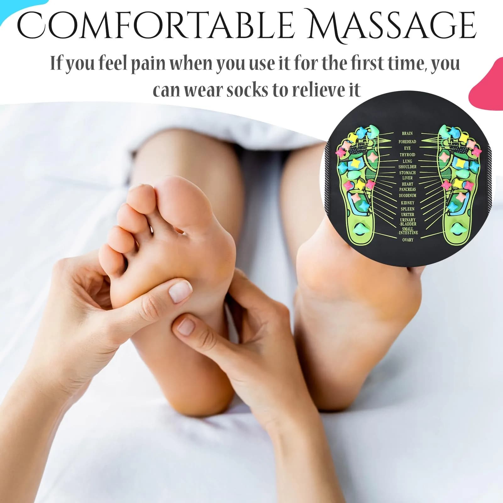 BBTO Foot Massage Mat Reflexology Walk Stone Road 140 cm (55.12 Inches) | Acupressure Foot Massage Mat for Office Workers - view 3