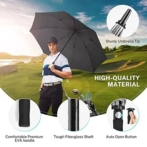 Gonex 80 Inch Golf Umbrella, Manual Open, Windproof, UV Protection | Extra Large 6ft Diameter for Golf & Outdoors thumbnail 5