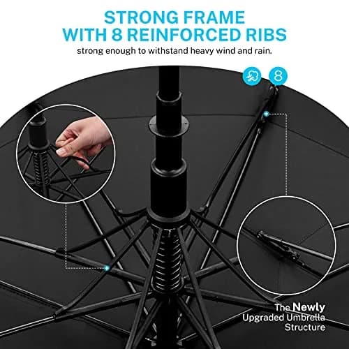 Gonex 80 Inch Golf Umbrella, Manual Open, Windproof, UV Protection | Extra Large 6ft Diameter for Golf & Outdoors thumbnail 3