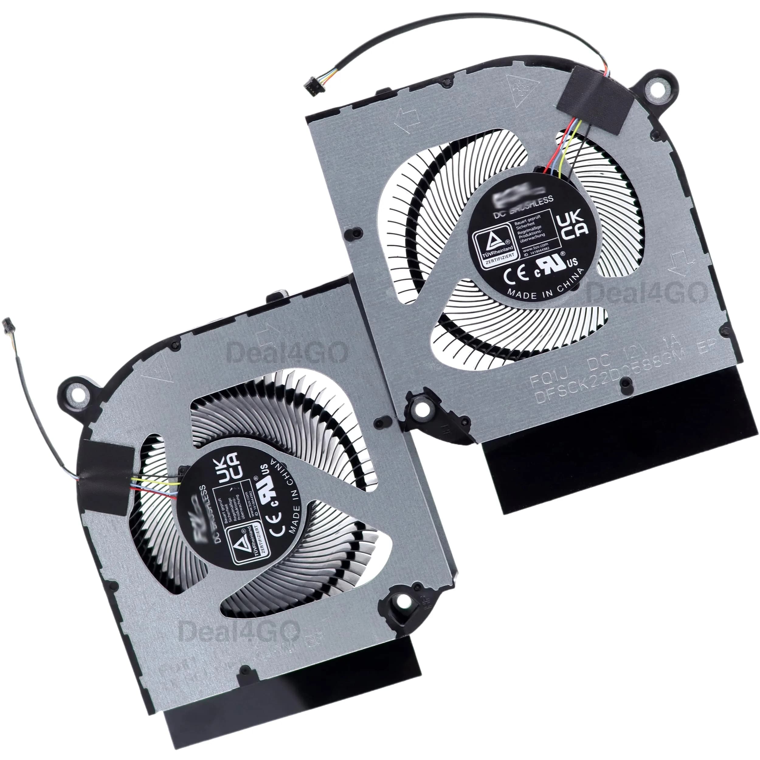 Deal4GO CPU & GPU Cooling Fan Replacement for Acer Predator Helios Neo PHN16-71 PHN18-71 | OEM 12V 4-Pin Black