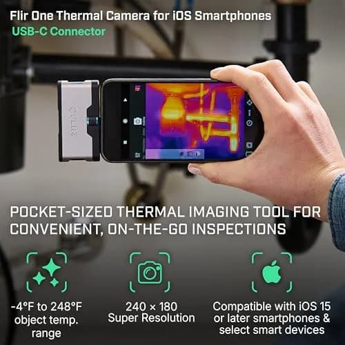 FLIR ONE Thermal Imaging Camera for iPhone USB-C (iPhone 15+) | 240x180 Super Resolution (80x60 Native IR) thumbnail 2