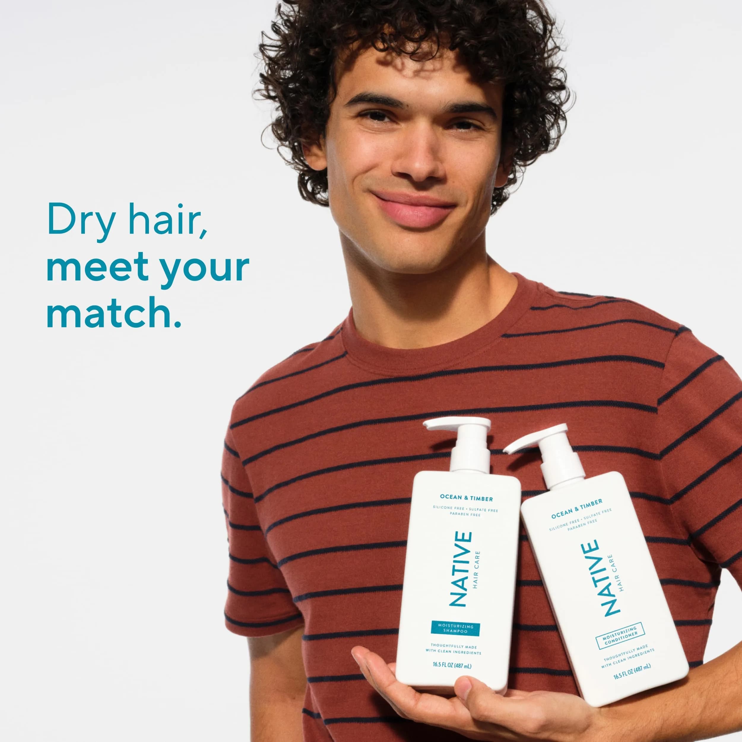 Native Ocean Timber Scent Shampoo and Conditioner Set for Dry Hair, 490ml Each | Hydrates and Nourishes - view 6