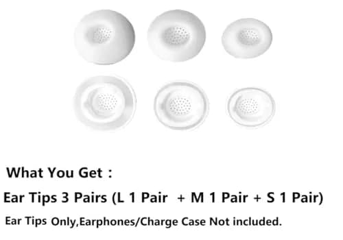 JNSA Replacement Ear Tips for Galaxy Buds 3 Pro, White | 3 Pairs (S/M/L) Silicone Eartips thumbnail 4