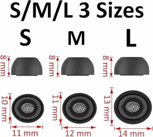 JNSA Replacement Ear Tips for Galaxy Buds 3 Pro, White | 3 Pairs (S/M/L) Silicone Eartips thumbnail 3