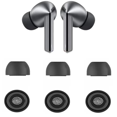 JNSA Replacement Silicone Ear Tips for Galaxy Buds3 Pro, Small Size 3 Pairs, Black | Noise Reduction & Comfortable Fit thumbnail 1
