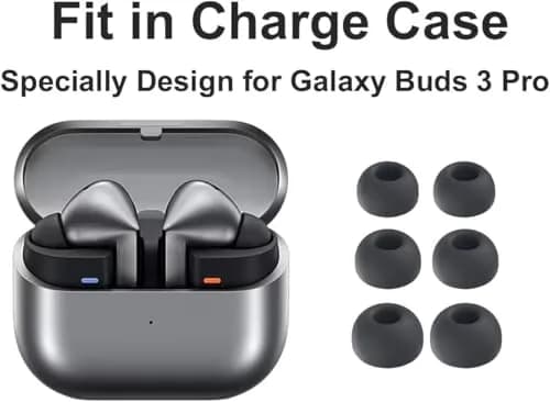 JNSA Replacement Silicone Ear Tips for Galaxy Buds3 Pro, Small Size 3 Pairs, Black | Noise Reduction & Comfortable Fit thumbnail 2