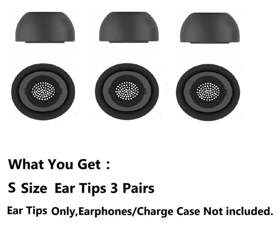 JNSA Replacement Silicone Ear Tips for Galaxy Buds3 Pro, Small Size 3 Pairs, Black | Noise Reduction & Comfortable Fit thumbnail 3