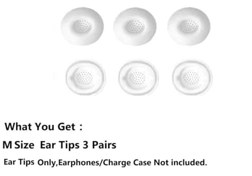 JNSA White Replacement Ear Tips for Galaxy Buds 3 Pro - Medium Size (3 Pairs) | Silicone Earbuds Upgrade thumbnail 4
