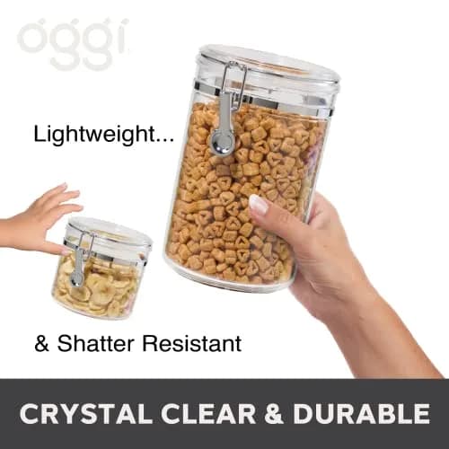 Oggi 4pc Clear Canister Set with Clamp Lids | Airtight Food Storage for Kitchen & Pantry (70-120 chars) thumbnail 7