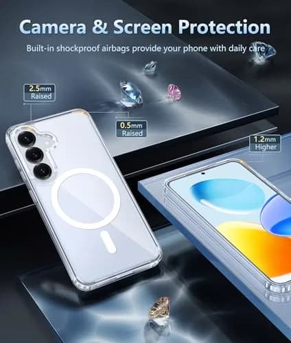 FNTCASE Magnetic for Samsung Galaxy S25 Plus Case, Clear | Military Grade Full Protection & MagSafe Compatible thumbnail 6
