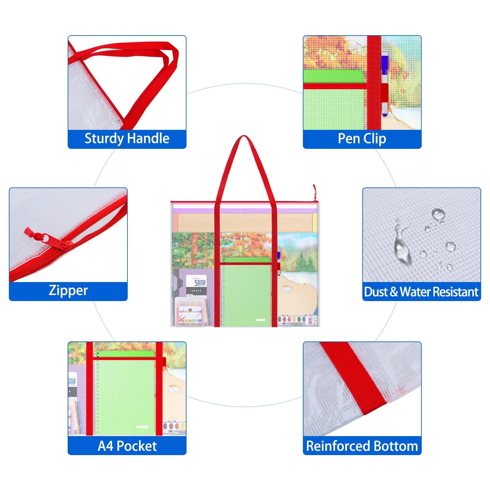 ZKOO Extra-Large Bulletin Board Poster Storage Bag 76 x 63.5 cm (30" x 25") | Protects Artwork & Documents - view 3