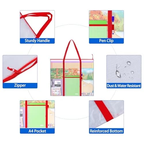 ZKOO Extra-Large Bulletin Board Poster Storage Bag 76 x 63.5 cm (30" x 25") | Protects Artwork & Documents thumbnail 3