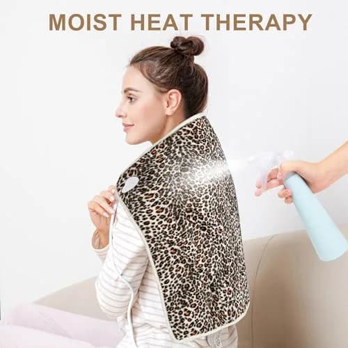 Deepsoon Leopard Print Heating Pad 51x61 cm (20x24 Inch) | Moist/Dry Heat with Auto Shut Off thumbnail 4