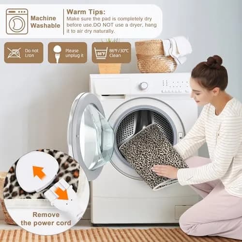 Deepsoon Leopard Print Heating Pad 51x61 cm (20x24 Inch) | Moist/Dry Heat with Auto Shut Off thumbnail 6