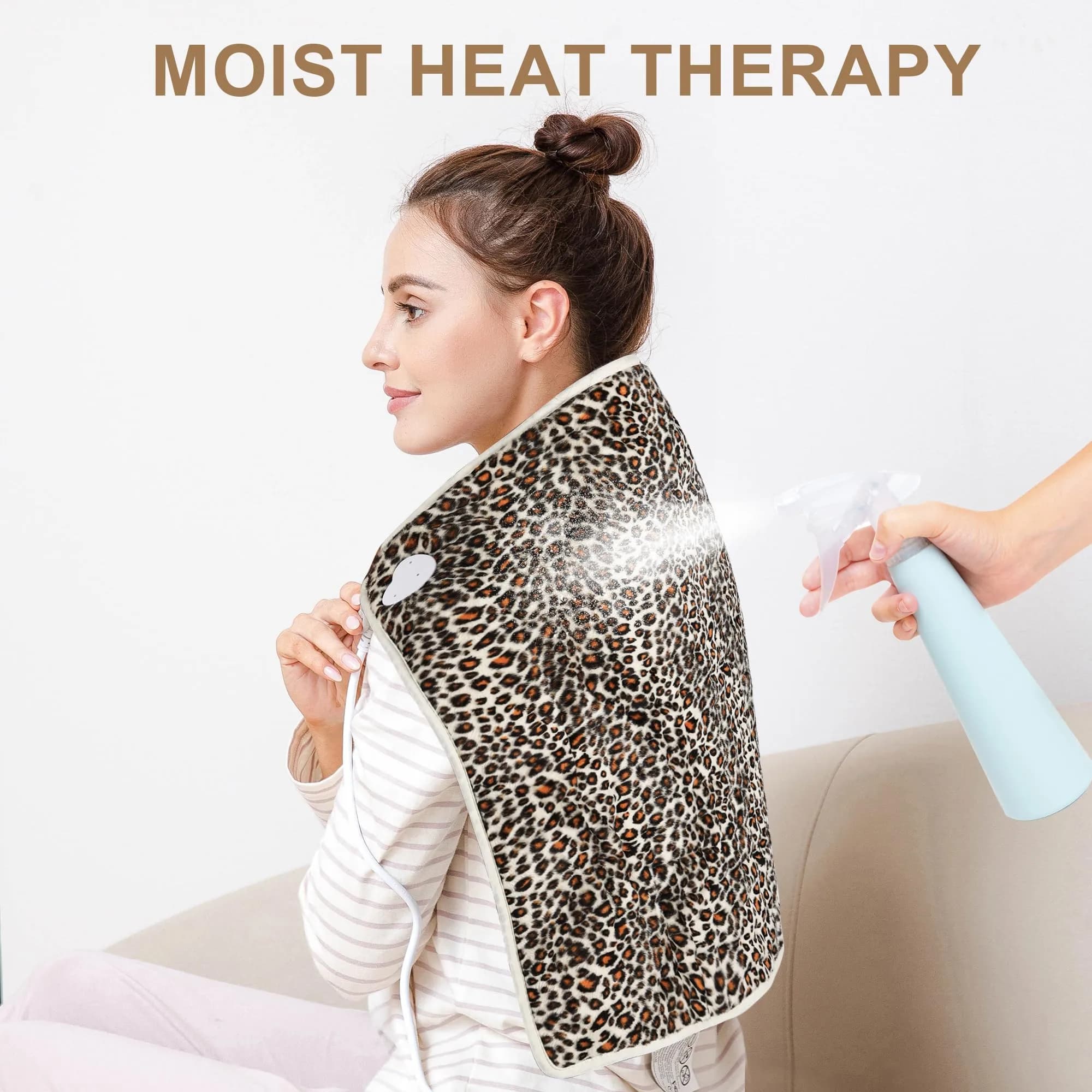 Deepsoon Leopard Print Heating Pad 24x20 Inch | Soft Flannel Electric Heat Therapy - view 4