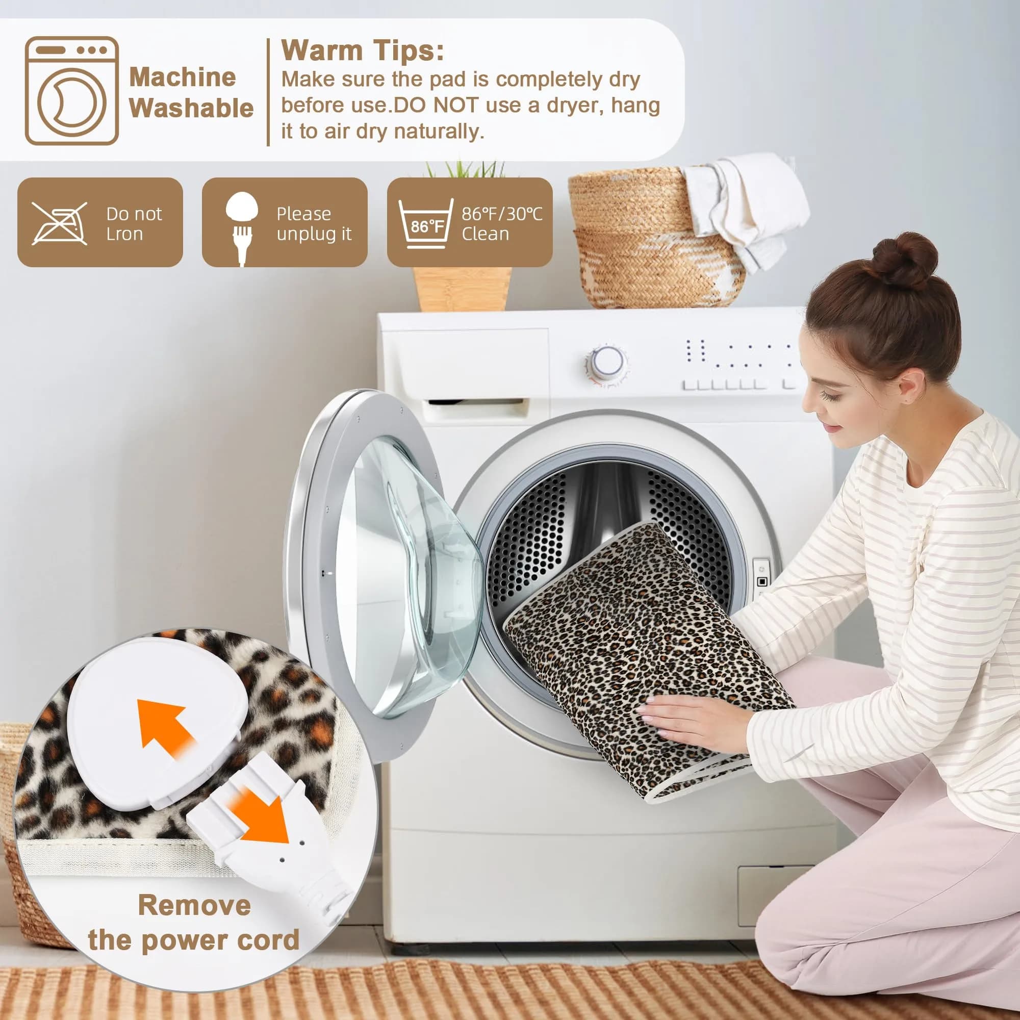 Deepsoon Leopard Print Heating Pad 24x20 Inch | Soft Flannel Electric Heat Therapy - view 6