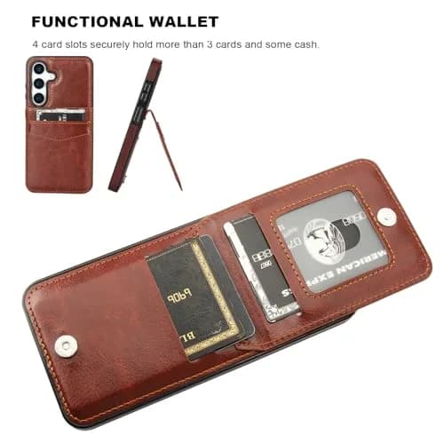 KIHUWEY Samsung Galaxy S25 Case Wallet 6.2" | Leather Flip with Card Slots & Kickstand thumbnail 4