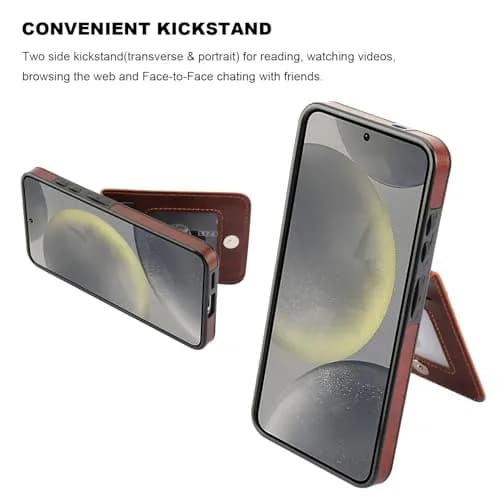 KIHUWEY Samsung Galaxy S25 Case Wallet 6.2" | Leather Flip with Card Slots & Kickstand thumbnail 5