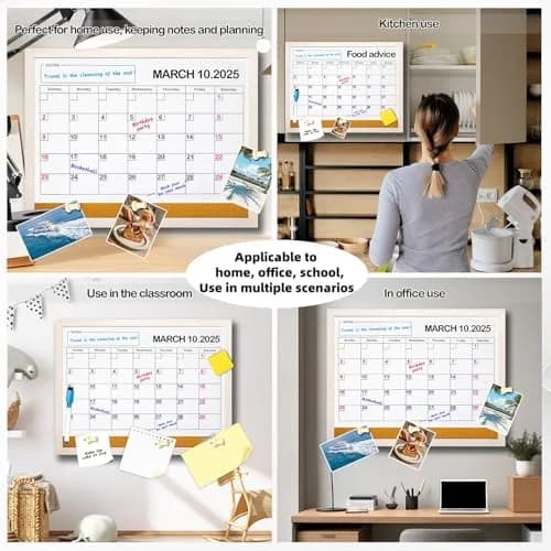 Lihengkong White Magnetic Dry Erase Calendar Whiteboard 43.2cm x 33cm (17" x 13") | Smooth Writing & Easy Cleaning thumbnail 6
