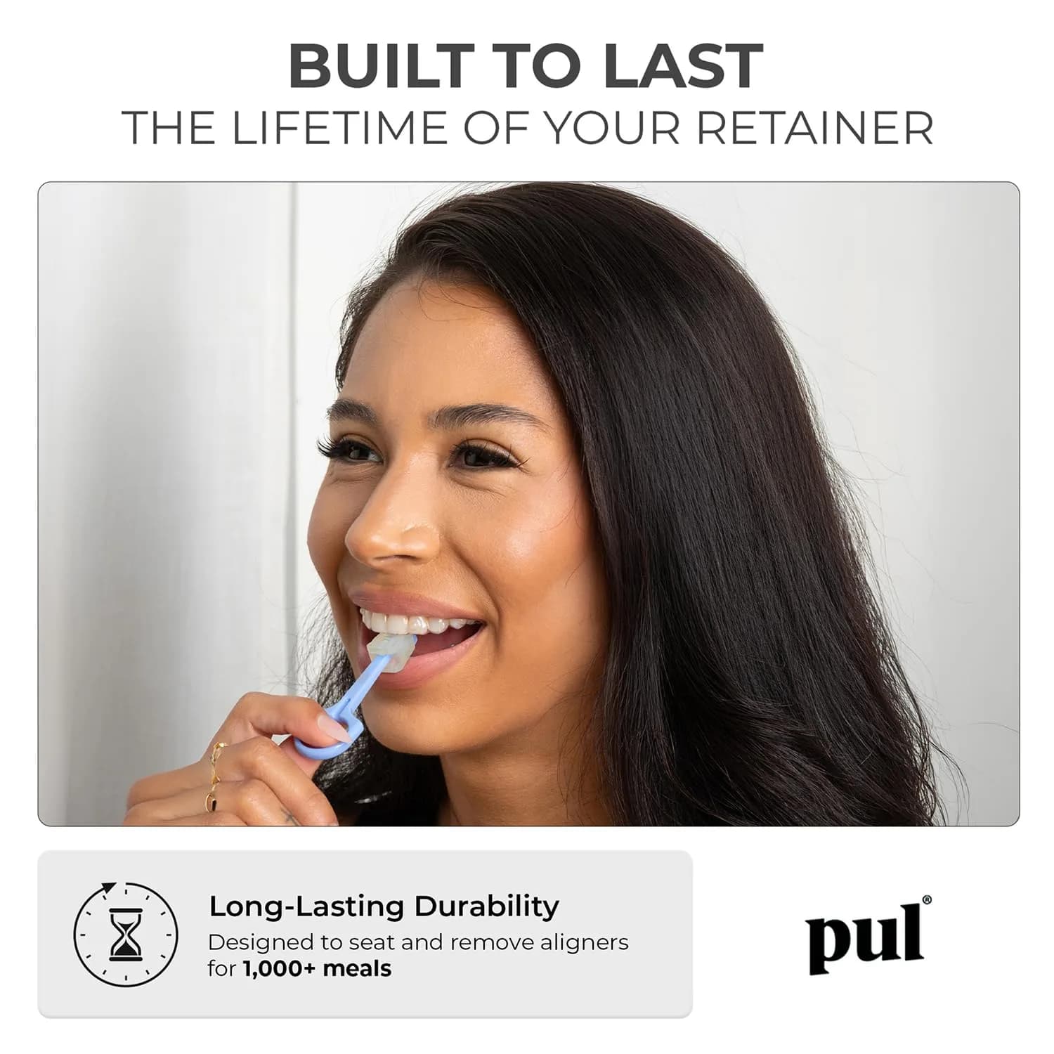 PUL 2-in-1 Aligner Removal Tool and Chewies Black | Patented Hygienic Orthodontic Accessory - view 5