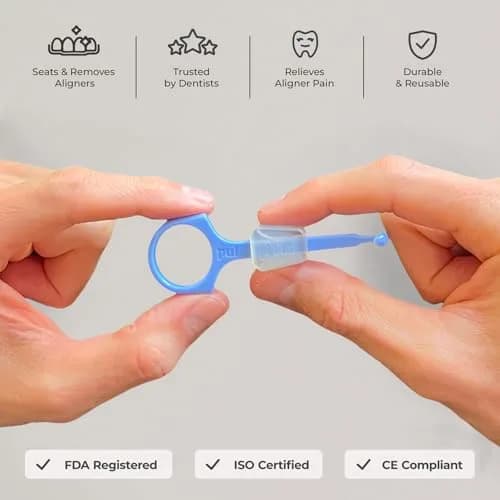 PUL 2-in-1 Aligner Removal Tool and Chewies Black | Patented Hygienic Orthodontic Accessory thumbnail 7