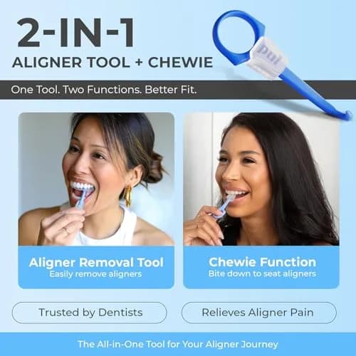 PUL 2-in-1 Aligner Removal Tool and Chewies Black | Patented Hygienic Orthodontic Accessory thumbnail 2