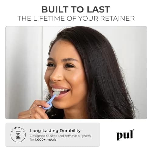 The Pultool 2-in-1 Aligner Removal Tool and Chewies with Invisalign Aligners, Retainers and Trays - Pack of 1, Purple thumbnail 5