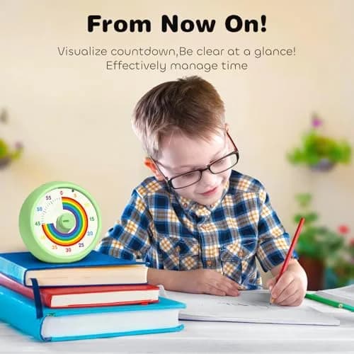 kiecky squirrel Visual Countdown Timer 60-Minute Green | Silent Operation Pomodoro Time Management thumbnail 4