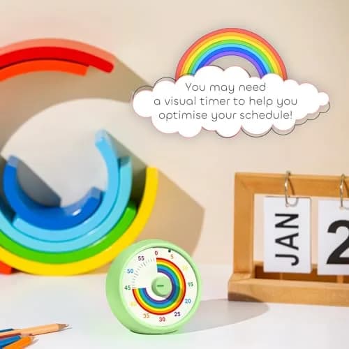 kiecky squirrel Visual Countdown Timer 60-Minute Green | Silent Operation Pomodoro Time Management thumbnail 2
