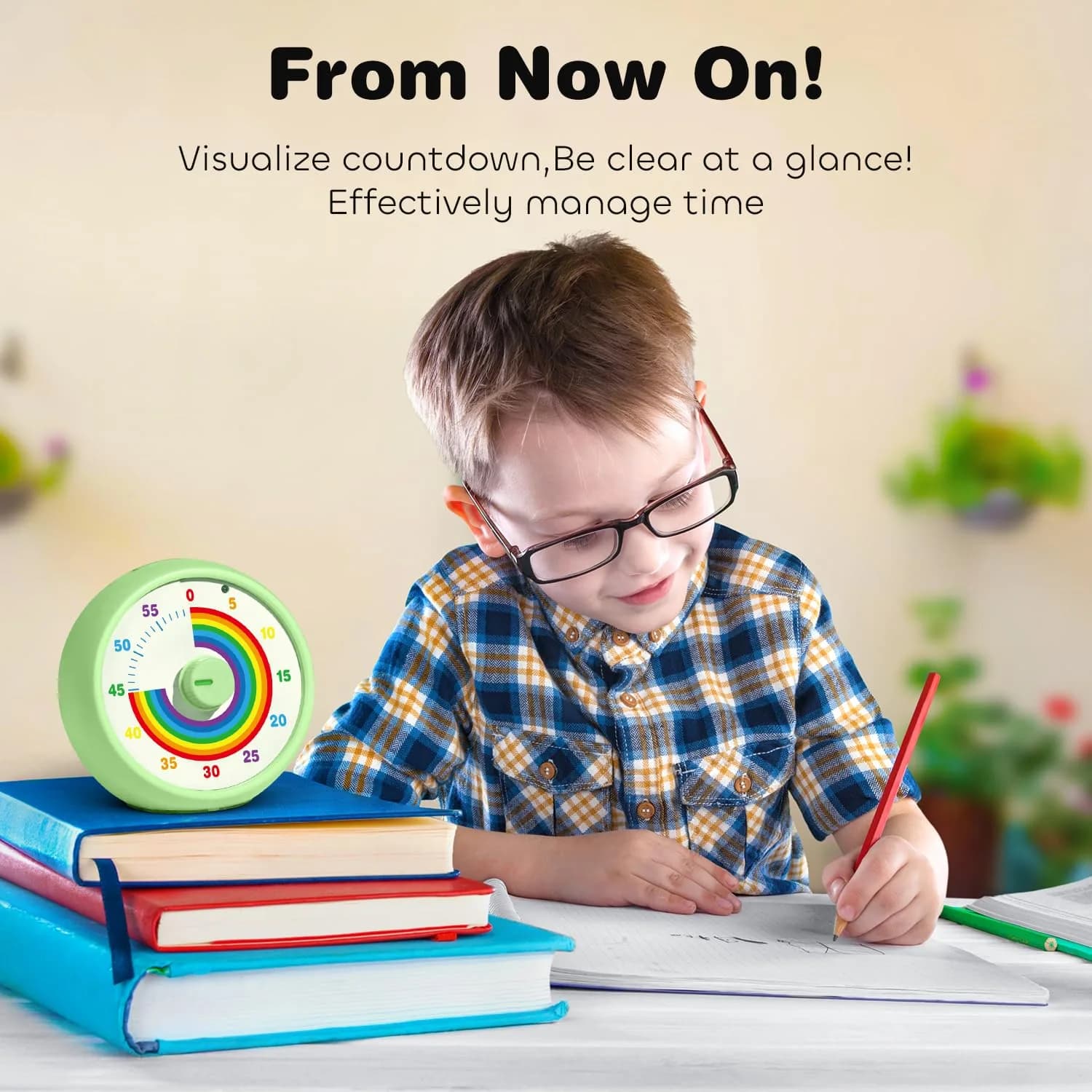 kiecky squirrel Visual Countdown Timer 60-Minute Green | Silent Operation Pomodoro Time Management - view 4