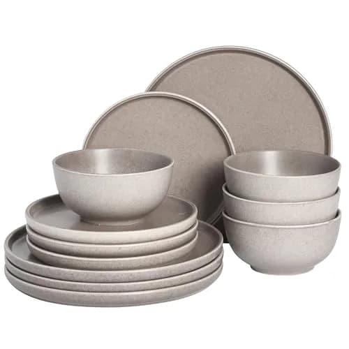 Gibson Elite Eden Rock 12 Piece Dinnerware Set | Service for 4, Stoneware, Microwave & Dishwasher Safe thumbnail 1