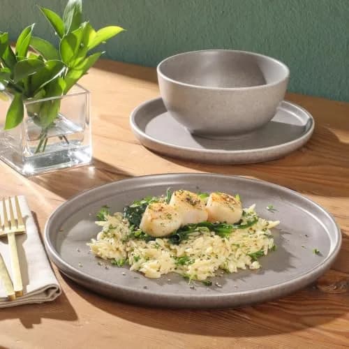 Gibson Elite Eden Rock 12 Piece Dinnerware Set | Service for 4, Stoneware, Microwave & Dishwasher Safe thumbnail 5