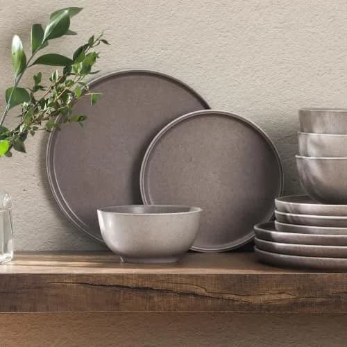 Gibson Elite Eden Rock 12 Piece Dinnerware Set | Service for 4, Stoneware, Microwave & Dishwasher Safe thumbnail 6