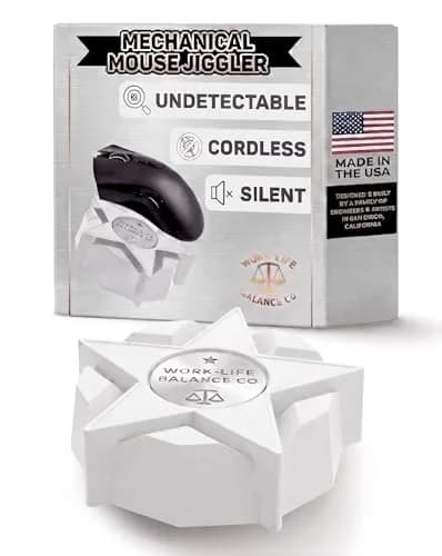 Work-Life Balance Corporation Mechanical Mouse Jiggler, White Star | Keeps PC Active thumbnail 1