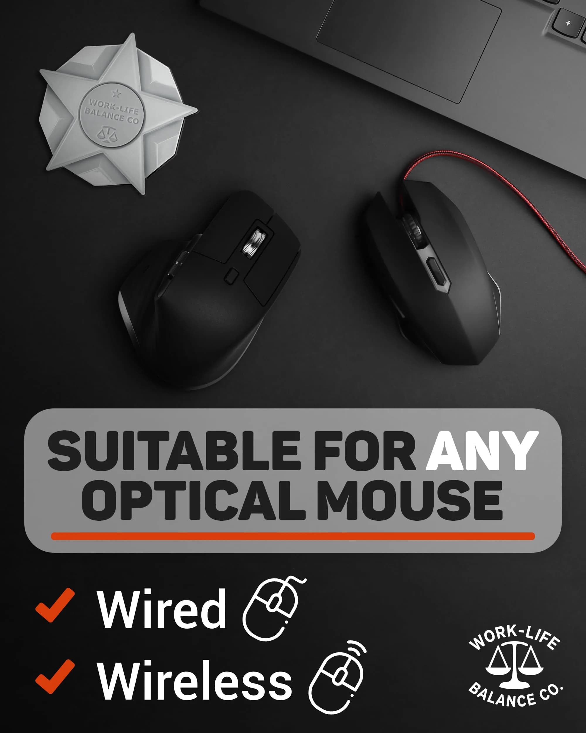 Work-Life Balance Corporation Mechanical Mouse Jiggler, White Star | Keeps PC Active - view 5